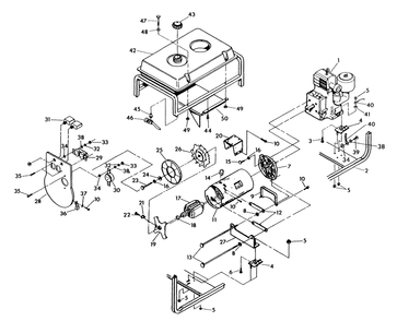 Repair Parts Diagram and Parts List for 5502-2-T4000  Briggs and Stratton Generator